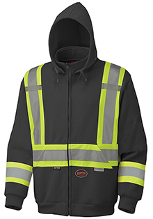 PIONEER HI-VIZ HOODIE 6925,(BLACK)