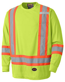 BIRDSEYE SAFETY TEE,LONG SLEEVE(YELLOW)