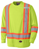 BIRDSEYE SAFETY TEE,LONG SLEEVE(YELLOW)