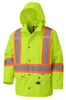 HI-VIZ WATERPROOF JACKET,REFLECTIVE STRIPS)