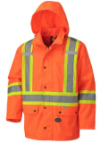 HI-VIZ WATERPROOF JACKET ORANGE WITH REFLECTIVE ST