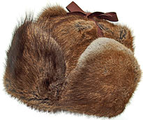 RCMP STYLE MUSKRAT HAT (FULL FUR)