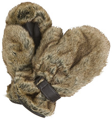 SYNTHETIC FUR MITTS 67-125,TAN