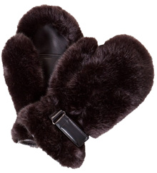 SYNTHETIC FUR MITTS 67-125,BLACK