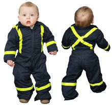 BIG AL KIDS COVERALL(NAVY/YELLOW STRIPES)