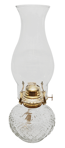 13" GLASS OIL LAMP