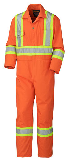 PIONEER COVERALL ORANGE 4" REFLECTIVE