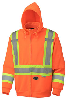 PIONEER HI VIZ HOODIE 6924,(ORANGE)