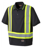 PIONEER SHORT SLEEVE POLO WITH REFLECTIVE, BLACK