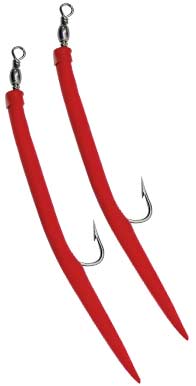 BAITED HOOKS C/W SWIVEL (RED)