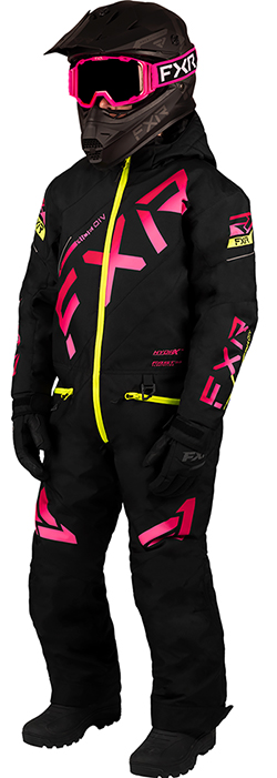 FXR CHILDRENS/YOUTH CX MONOSUIT (BLACK/RASBERRY FADE)