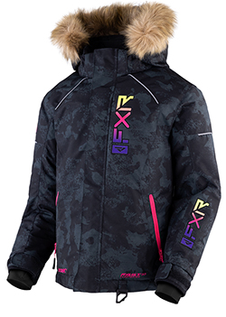 FXR CHILD/YOUTH FRESH JACKET (BLACK/CAMO/FUSION)