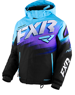 FXR CHILDRENS/YOUTH BOOST JACKET (BLACK/PURPLE)