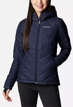 COLUMBIA LADIES HEAVENLY HOODED JACKET (DARK NOCTURNAL)