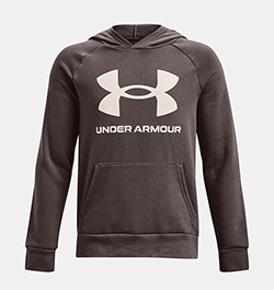 UNDER ARMOUR BOYS RIVAL BIG LOGO HOODY (CLAY)
