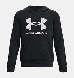 UNDER ARMOUR BOYS RIVAL FLEECE BIG LOGO HOODY (BLACK)