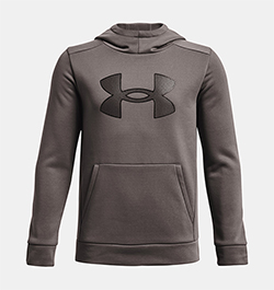 UNDER ARMOUR BOYS FLEECE BIG LOGO HOODY (CLAY)