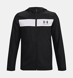 UNDER ARMOUR BOYS SPORTSTYLE JACKET (BLACK/WHITE)