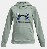 UNDER ARMOUR GIRLS RIVAL FLEECE BIG LOGO HOODY (OPAL GREEN)