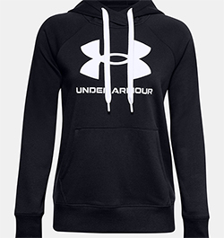 UNDER ARMOUR LADIES RIVAL FLEECE HOODY (BLACK)