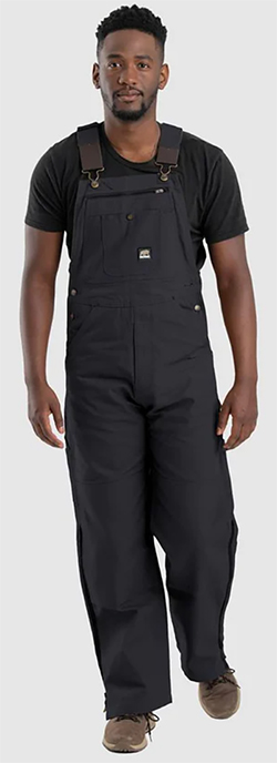 BERNE HERITAGE UNLINED DUCK BIB OVERALLS (BLACK)