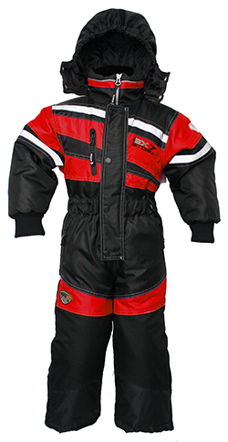 KIDS EDCO 1 PIECE SUIT (BLACK/RED)