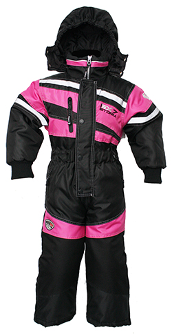 KIDS EDCO 1 PIECE SUIT (BLACK/FUCHSIA)