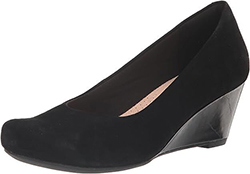 CLARKS LADIES FLORES TULIP BLACK SUEDE