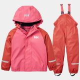 HELLY HANSEN KIDS BERGEN FLEECE LINED RAIN SET (POPPY RED)