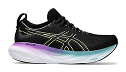 ASICS LADIES NIMBUS 25 BLACK/YELLOW