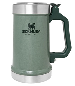 STANLEY BEER STEIN,GREEN WITH OPENER