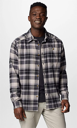 COLUMBIA MENS CORNELL LONGSLEEVE (BLACK PLAID)