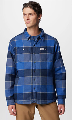 COLUMBIA MENS WINDWARD SHIRT JACKET (MOUNTAIN BLUE)