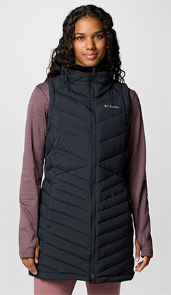 COLUMBIA LADIES JOY PEAK LONG VEST (BLACK)