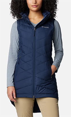 COLUMBIA LADIES HEAVENLY LONG VEST (NAVY)