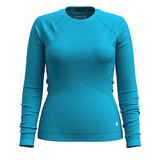 SMARTWOOL LADIES MERINO BASE LAYER CREW (POOL BLUE)