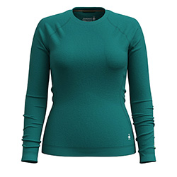 SMARTWOOL LADIES MERINO BASE LAYER CREW (EMERALD GREEN)