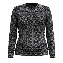 SMARTWOOL LADIES MERINO BASE LAYER CREW (BLACK DIGI)