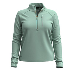 SMARTWOOL LADIES ACTIVE FLEECE HALF ZIP (ARCTIC GREEN)