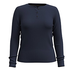 SMARTWOOL LADIES WAFFLE LONG SLEEVE HENLEY (DEEP NAVY)