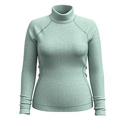 SMARTWOOL LADIES MERINO RIB TURTLENECK (ARCTIC GREEN)