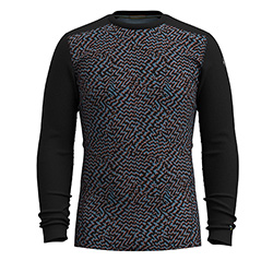 SMARTWOOL MENS MERINO BASE LAYER CREW (BLACK RETRO)