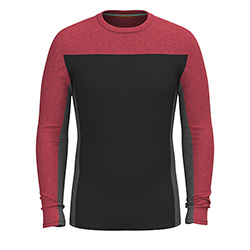 SMARTWOOL MENS MERINO BASE LAYER CREW (BLACK/CURRANT)