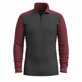 SMARTWOOL MENS MERINO BASE LAYER 1/4 ZIP (CHARCOAL/CURRANT)