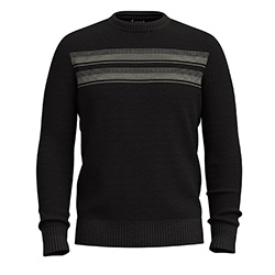 SMARTWOOL MENS SPARWOOD STRIPE SWEATER (CHARCOAL)