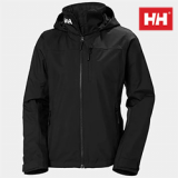 HELLY HANSEN LADIES CREW MID HOODED JACKET (BLACK)