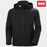 HELLY HANSEN MENS CREW MID HOODED JACKET (BLACK)