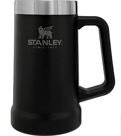 STANLEY BEER STEIN,BLACK WITH OPENER