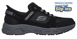 SKECHERS MENS OAK CANYON(EXTRA WIDE)BLACK/CHARCOAL