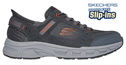 SKECHERS MENS OAK CANYON(EXTRA WIDE)GREY/ORANGE